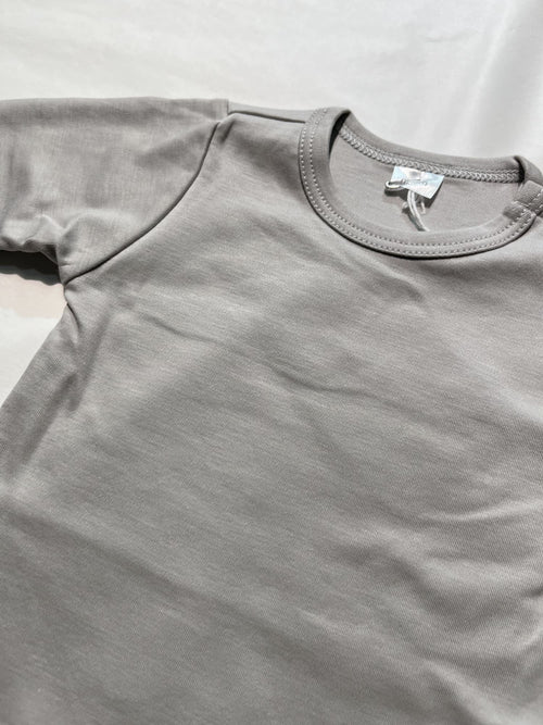 Pima cotton long sleeve bodysuit, Stone