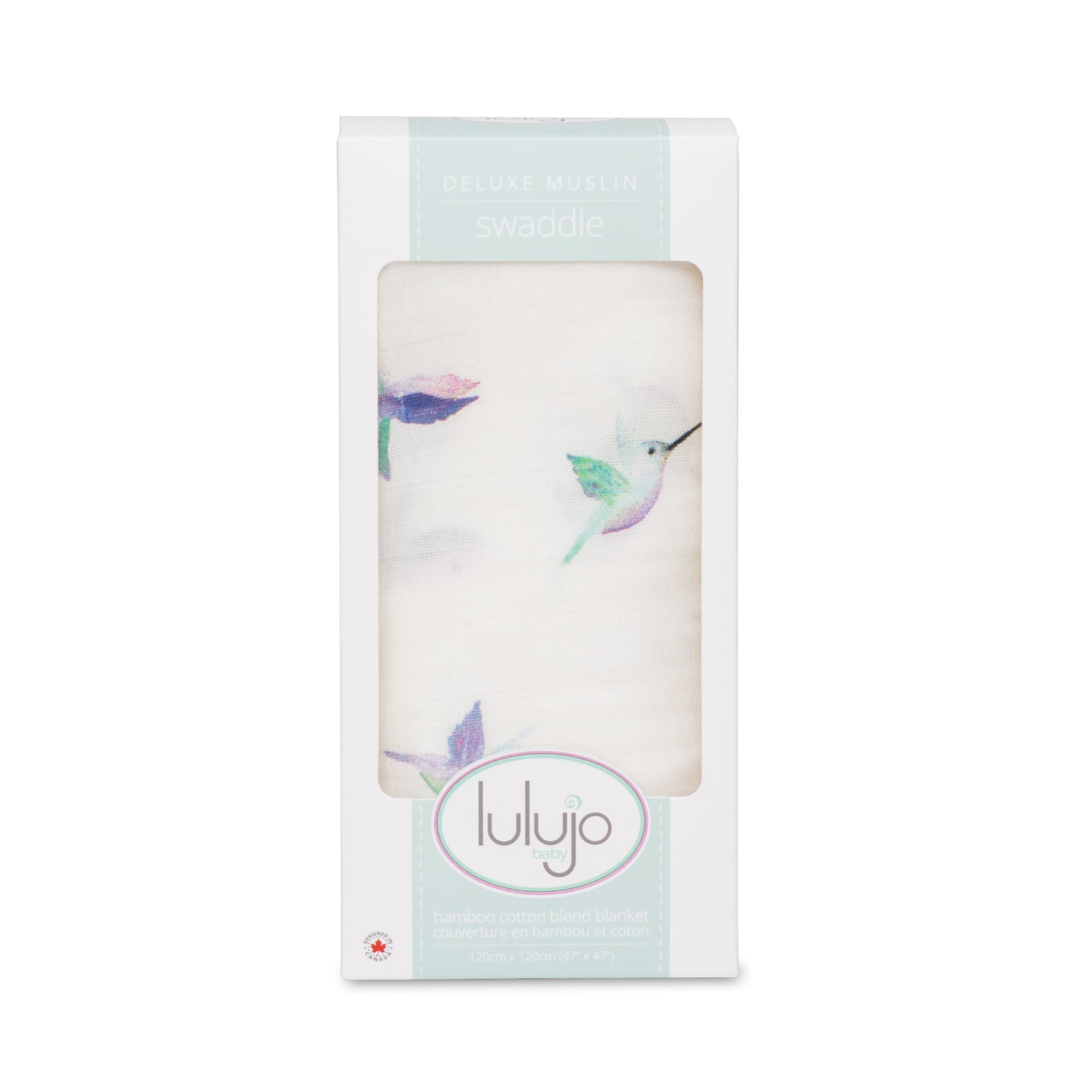 Copertina Swaddle 120x120cm, Colibrì, Mussola Cotone Bambù | Lulujo