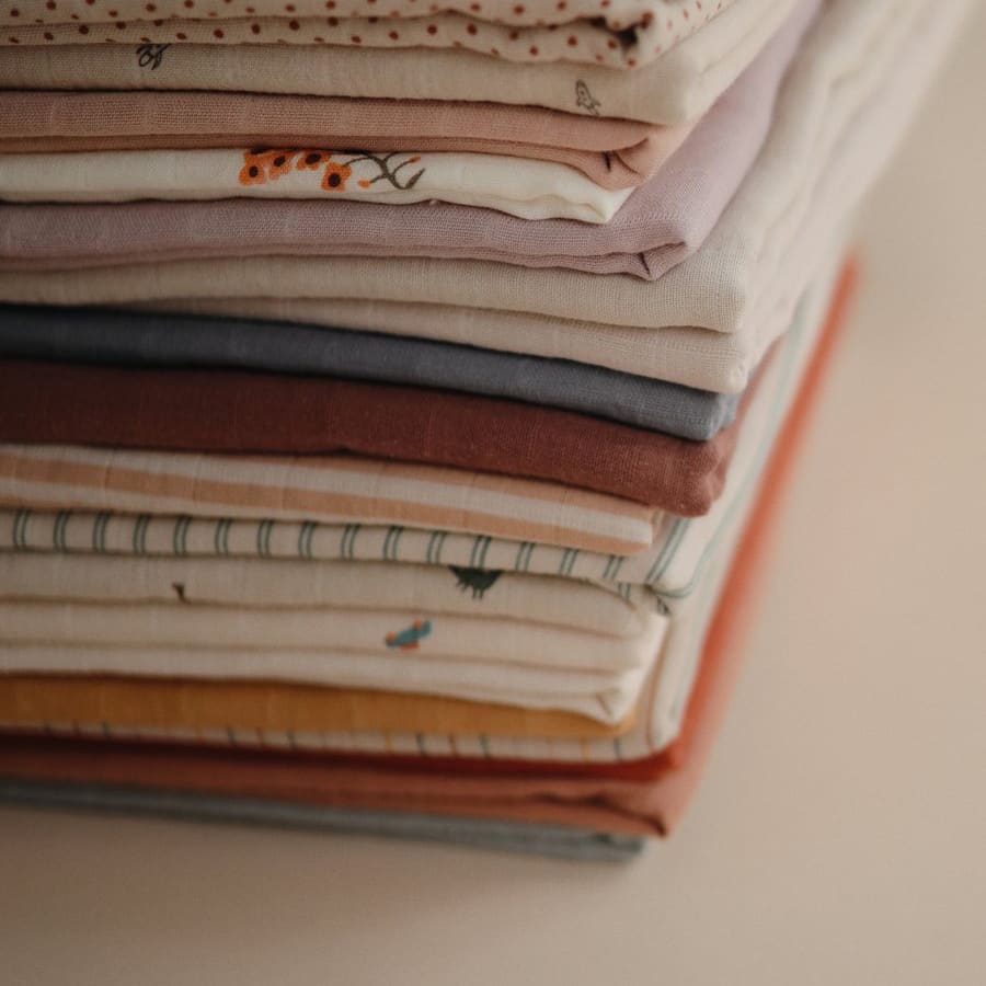 Mushie | Copertina Swaddle Mussola Cotone Bio Rose Vanilla