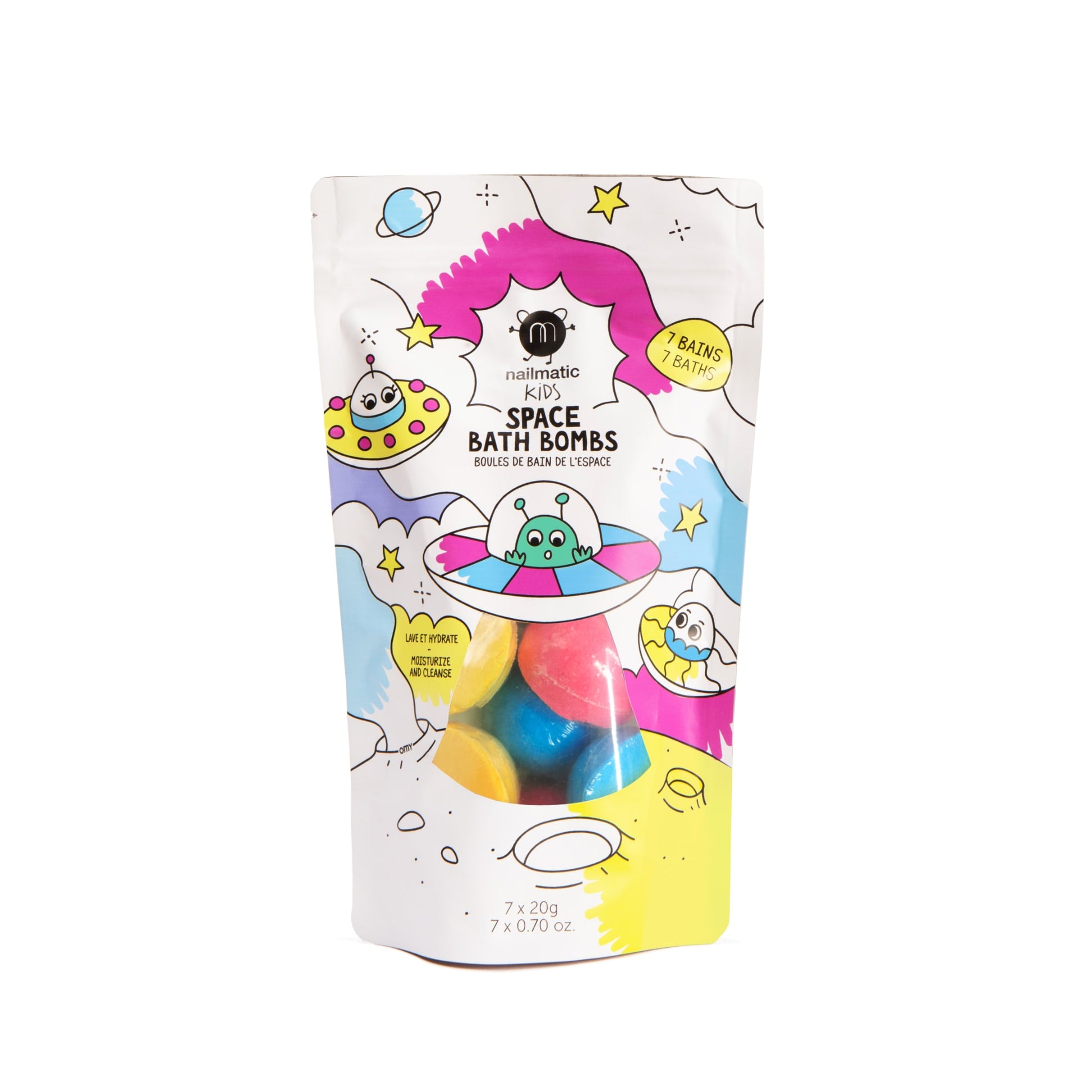 Nailmatic | Bombe da bagno, 7 pezzi Space Bath Bombs per Bambini