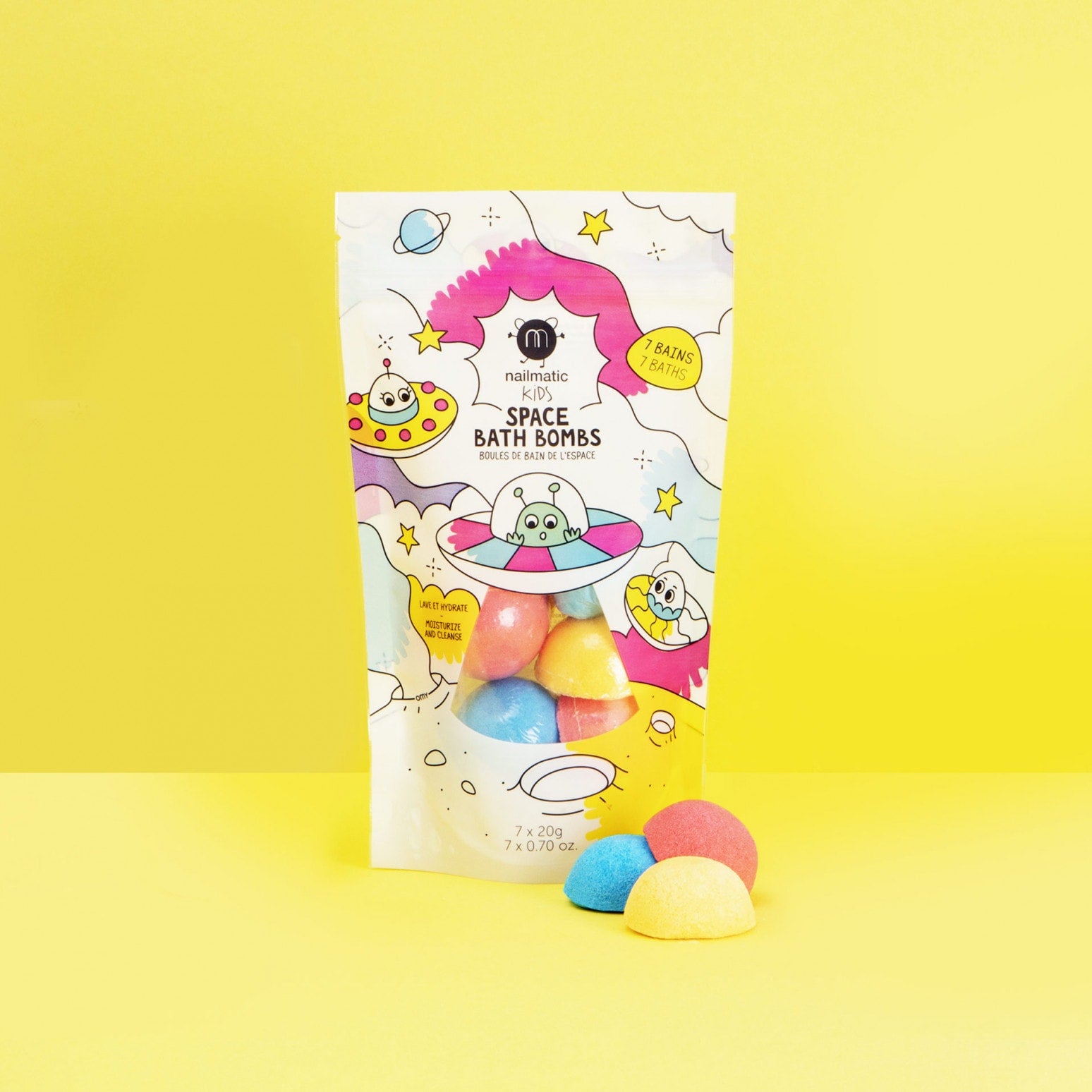 Nailmatic | Bombe da bagno, 7 pezzi Space Bath Bombs per Bambini