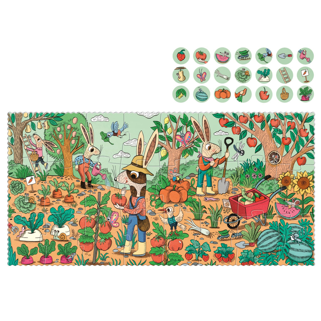 Londji Puzzle e Gioco di Osservazione - Rabbits Garden 24pz, 3 anni +