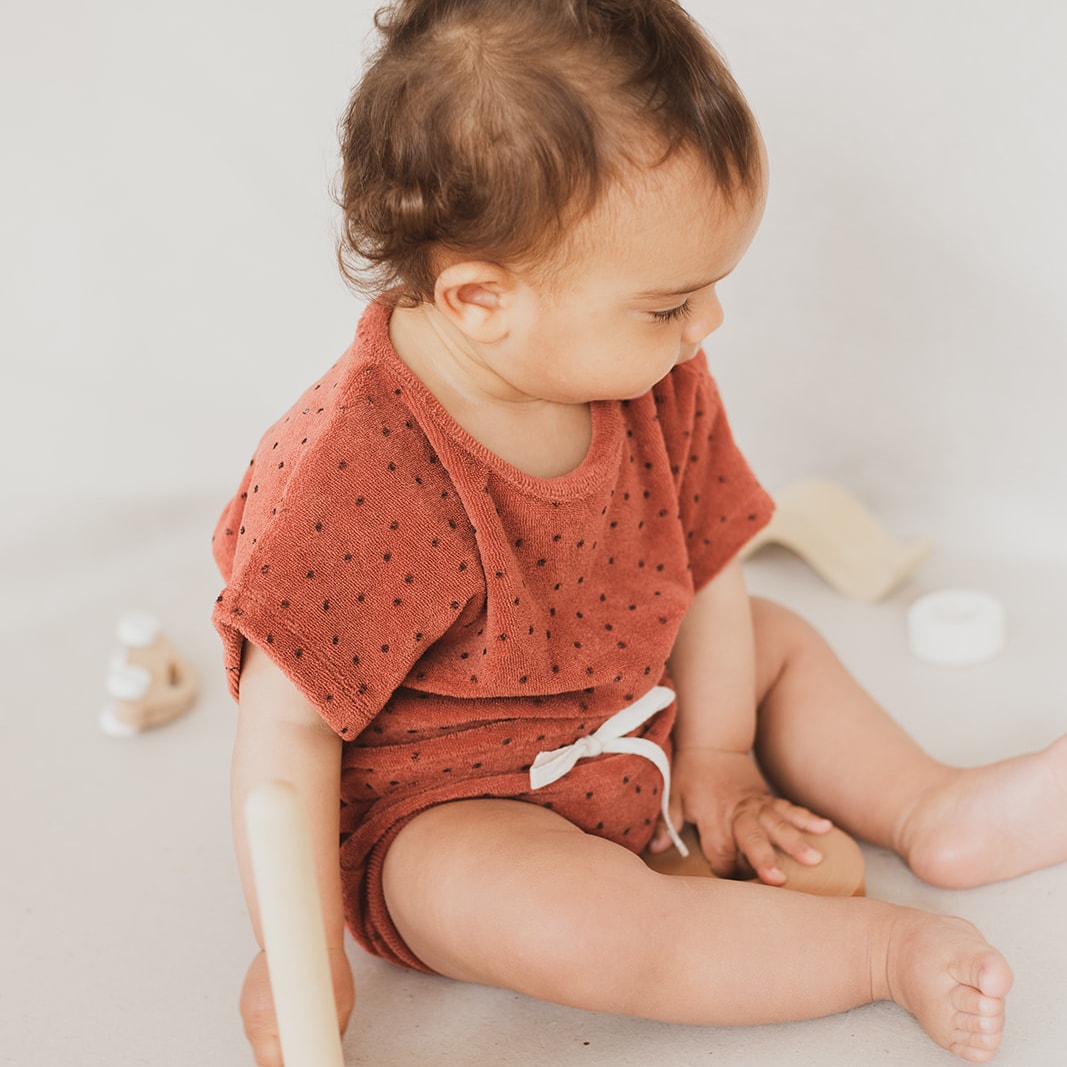 Daily Brat | Pagliaccetto in Spugna Cotone Bio Cannella Bimbo
