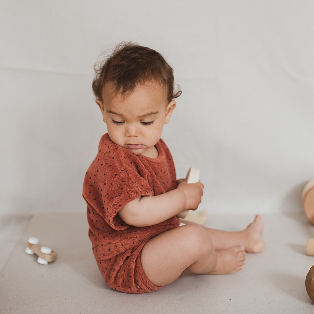 Daily Brat | Pagliaccetto in Spugna Cotone Bio Cannella Bimbo