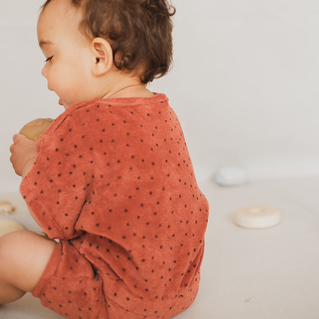 Daily Brat | Pagliaccetto in Spugna Cotone Bio Cannella Bimbo