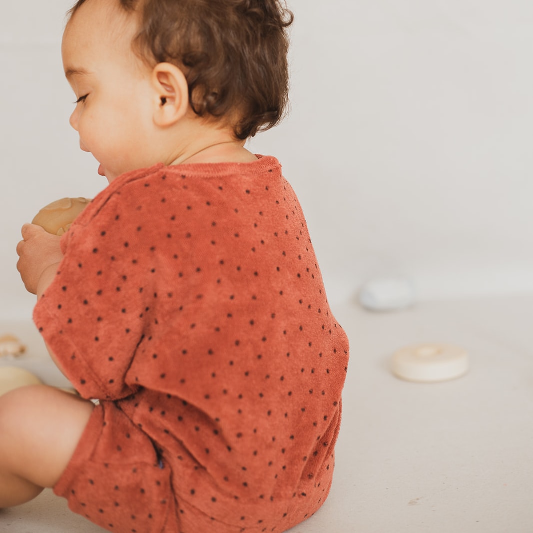 Daily Brat | Pagliaccetto in Spugna Cotone Bio Cannella Bimbo