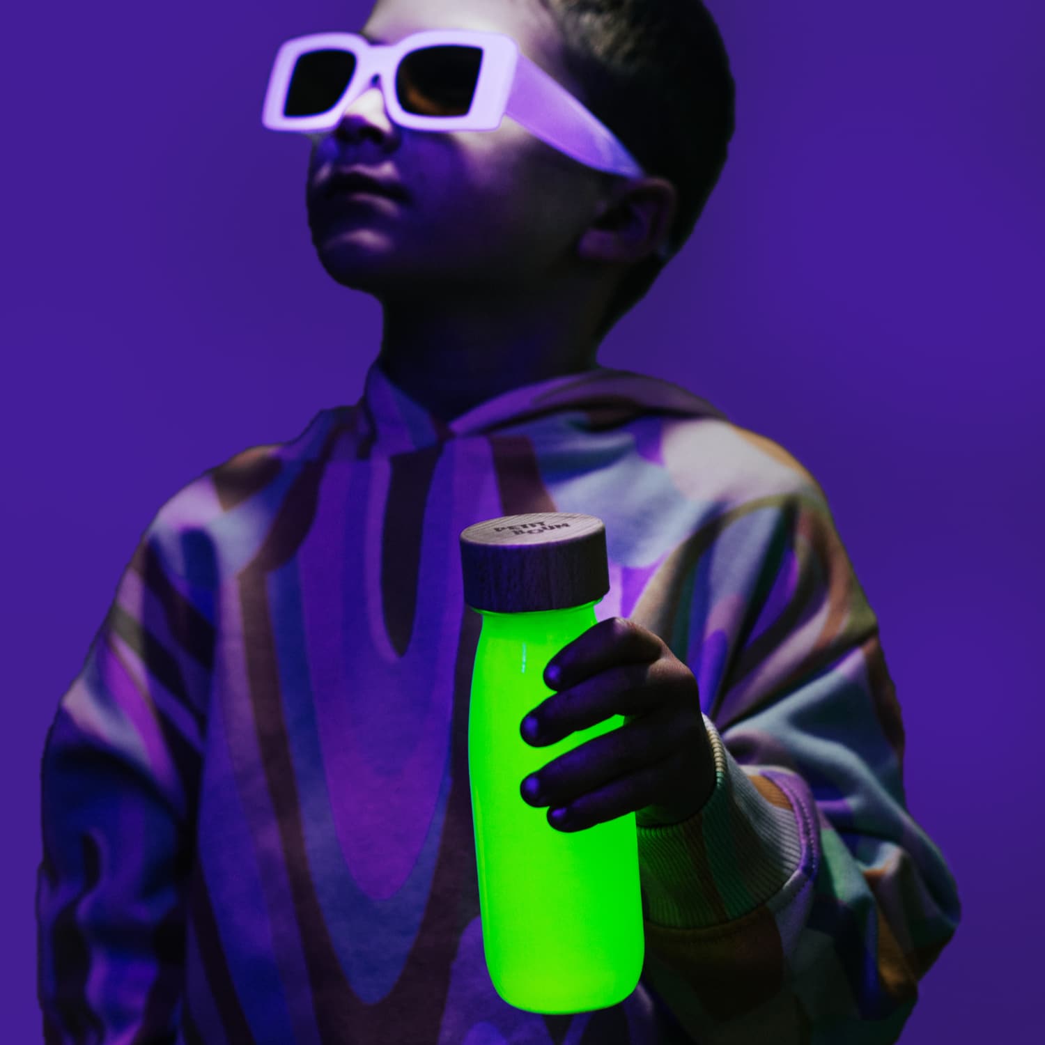 Petit Boum | Bottiglia Sensoriale Fosforescente Float Fluo Yellow