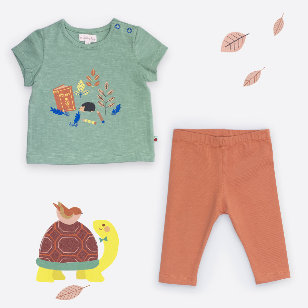 Leggings morbidissimi in cotone Nocciola, Figue