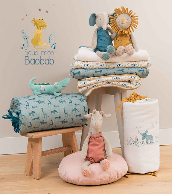 Coperta Trapunta 90x69cm, Sous mon Baobab Moulin Roty 669100