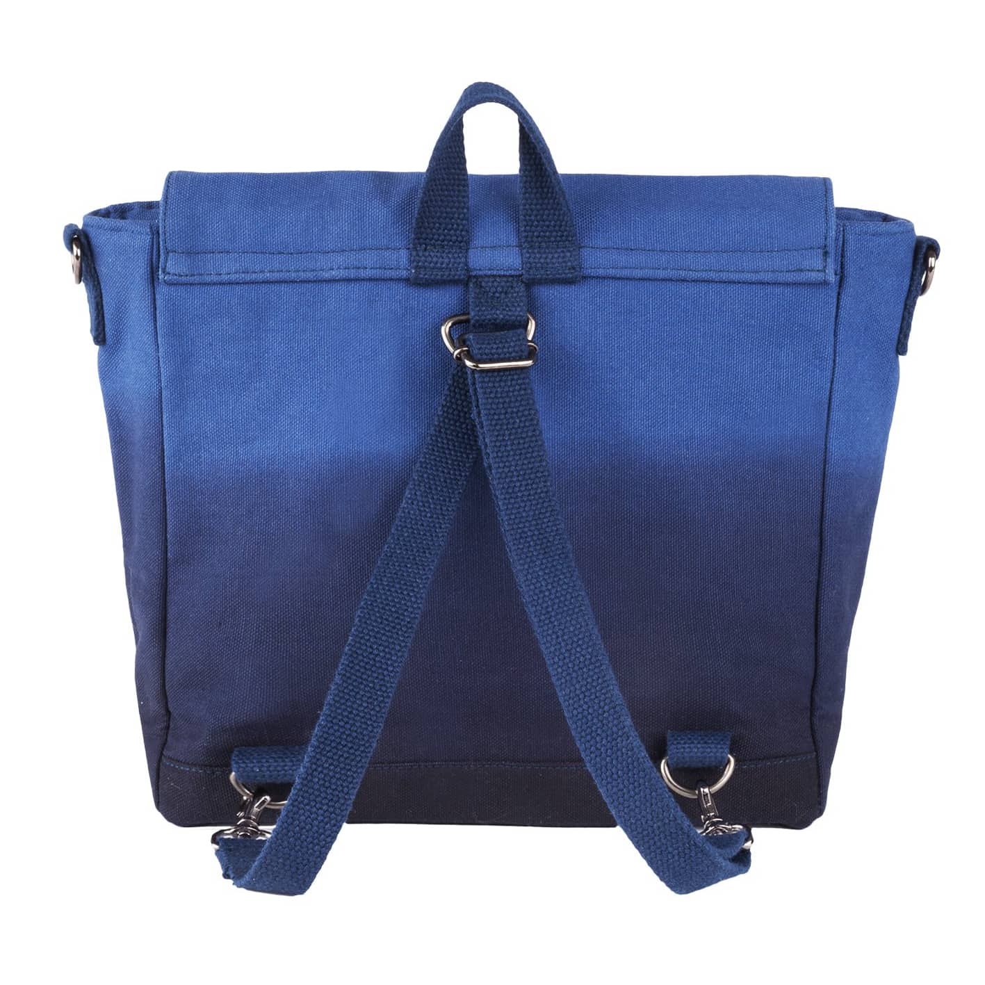Blue Tree Frog Backpack / Shoulder Bag with Pom Pom