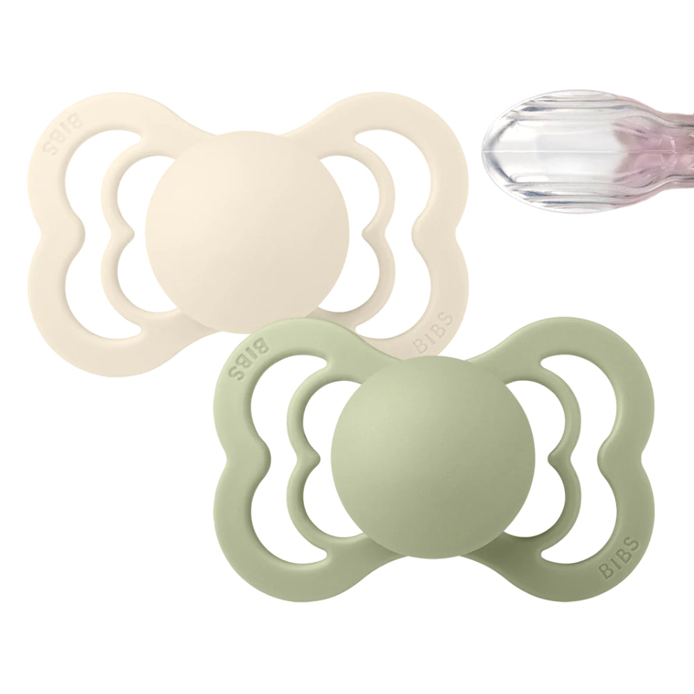 Bibs 2 Ciucci Supreme Ivory/Sage, Tettarella Simmetrica Silicone