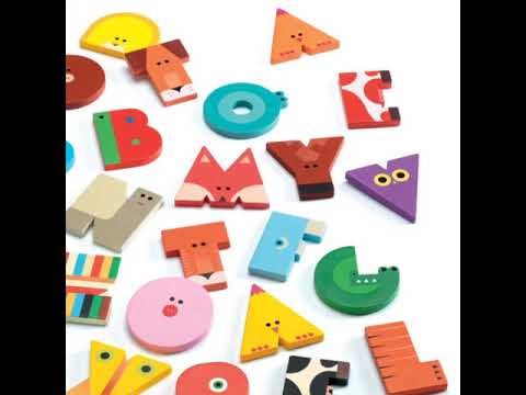 Lettere in Legno per Cameretta Bambini A-Z, Djeco | Little Big Room Animaux Graphiques
