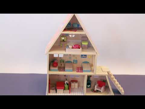 Casa grande in legno con mobili La Grande Famille | Moulin Roty 632420