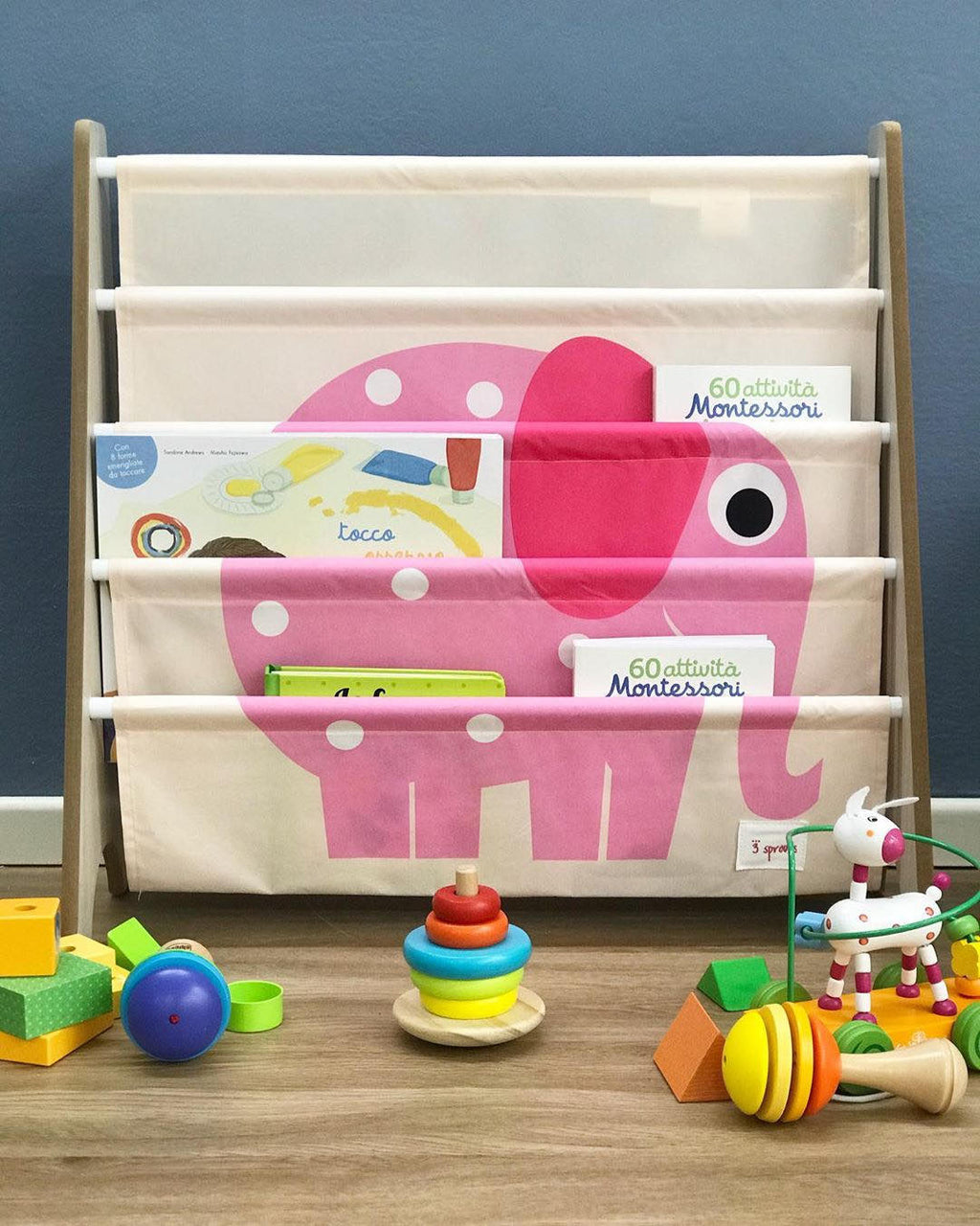 Libreria Frontale Montessoriana per Bambini - Elefante Rosa 3 Sprouts