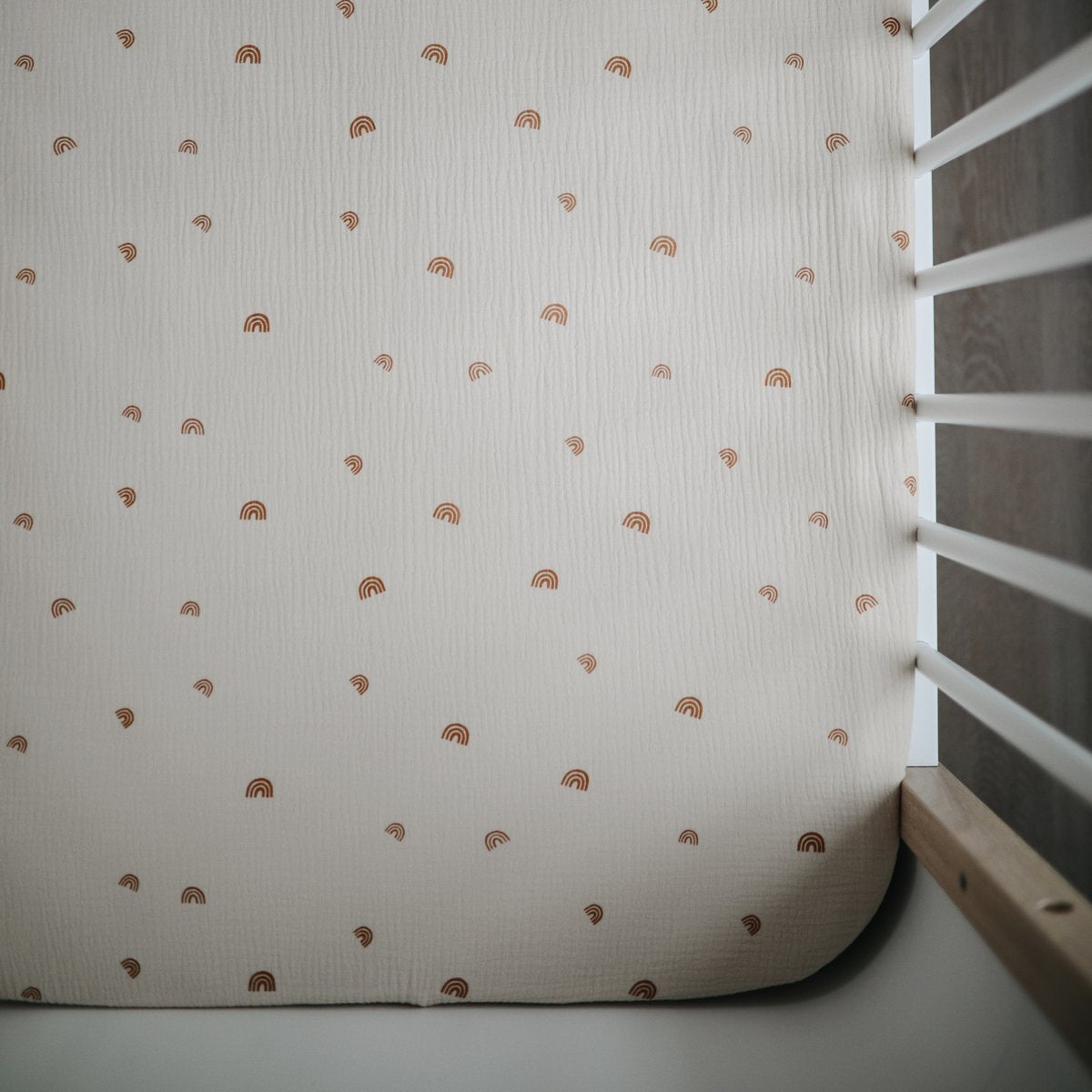 Mushie | Lenzuolo con Angoli in Mussola, 40x100, Rainbow