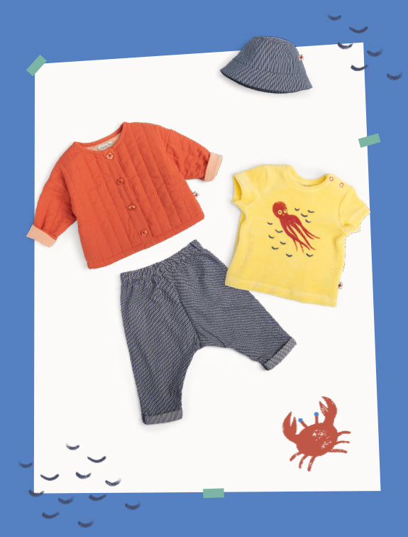 Moulin Roty | Giacca leggera in cotone arancione, Hermione Bord de mer